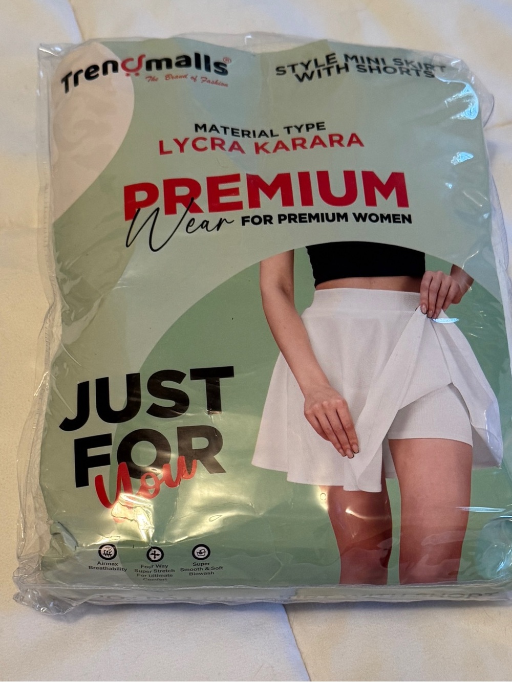 Premium White Textured Women's Skort - Picture 3 of 11
